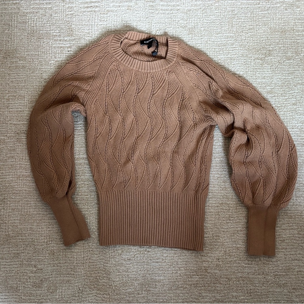 Brown Cable Knit Sweater
